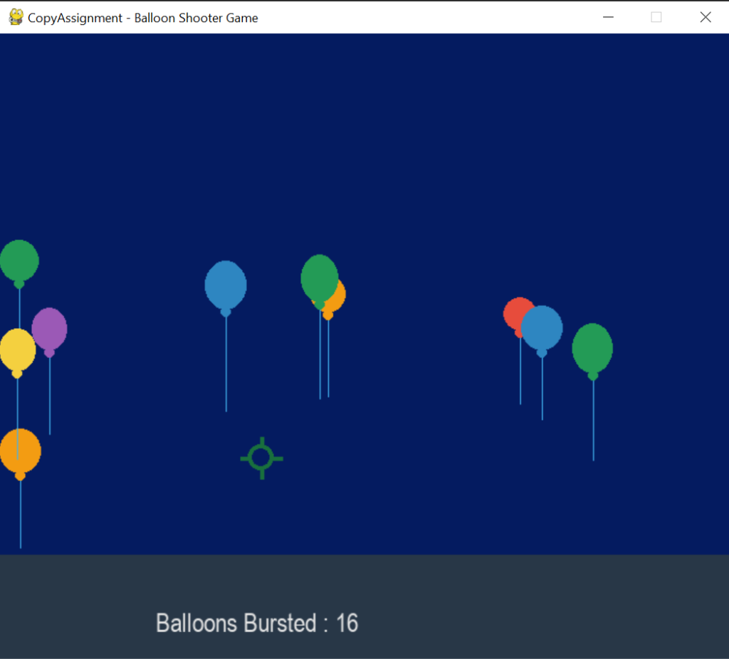 Balloon Shooter Game output 
