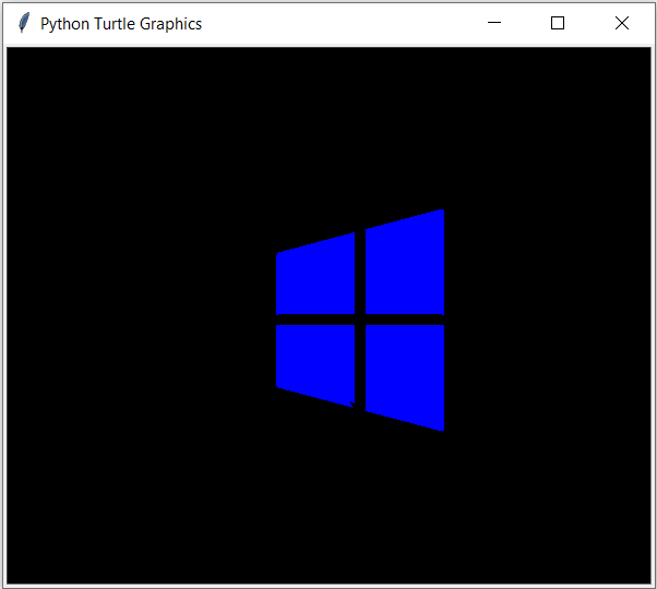 output for the code to draw windows logo