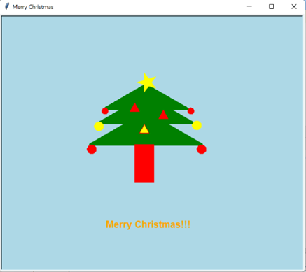 output Christmas Tree using Python Turtle
