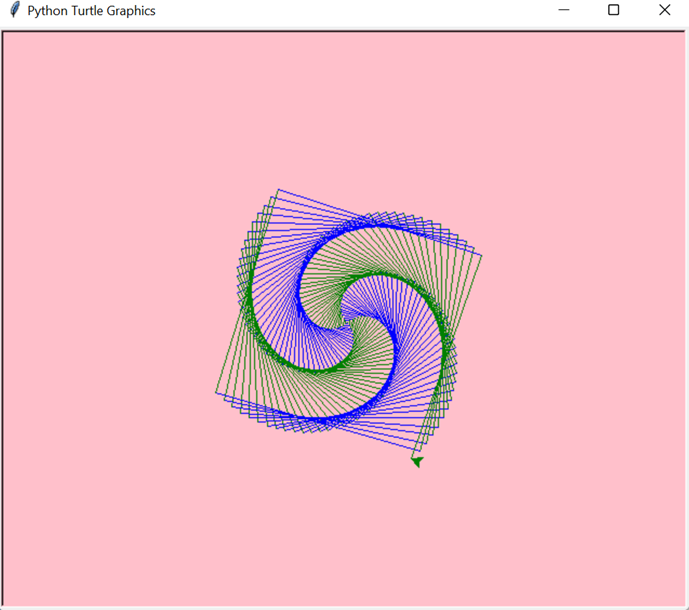 Output of Spiral Shapes using Python Turtle