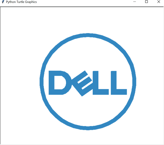Output of Dell Logo using Python Turtle