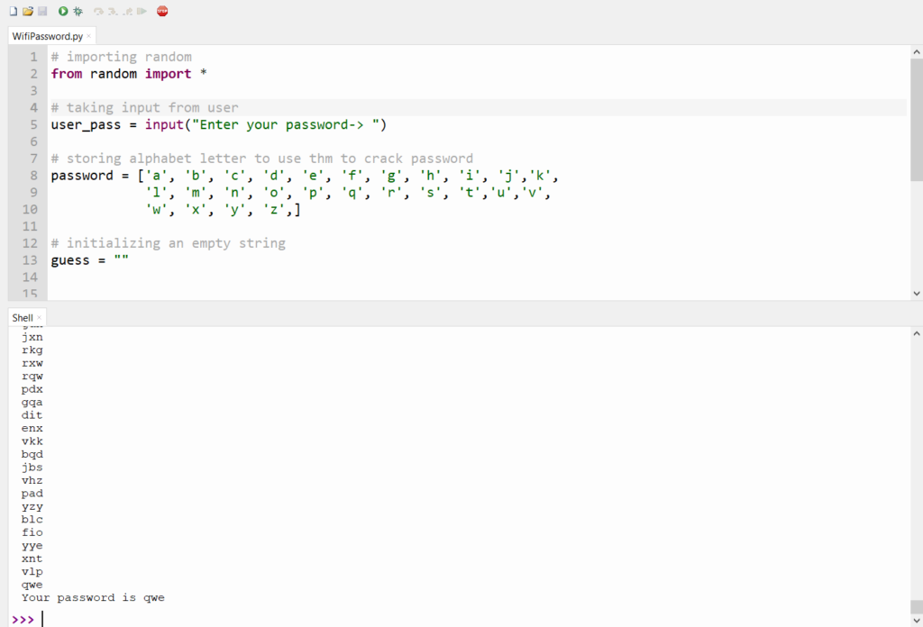 output 2 screenshot for Crack Any Password Using Python