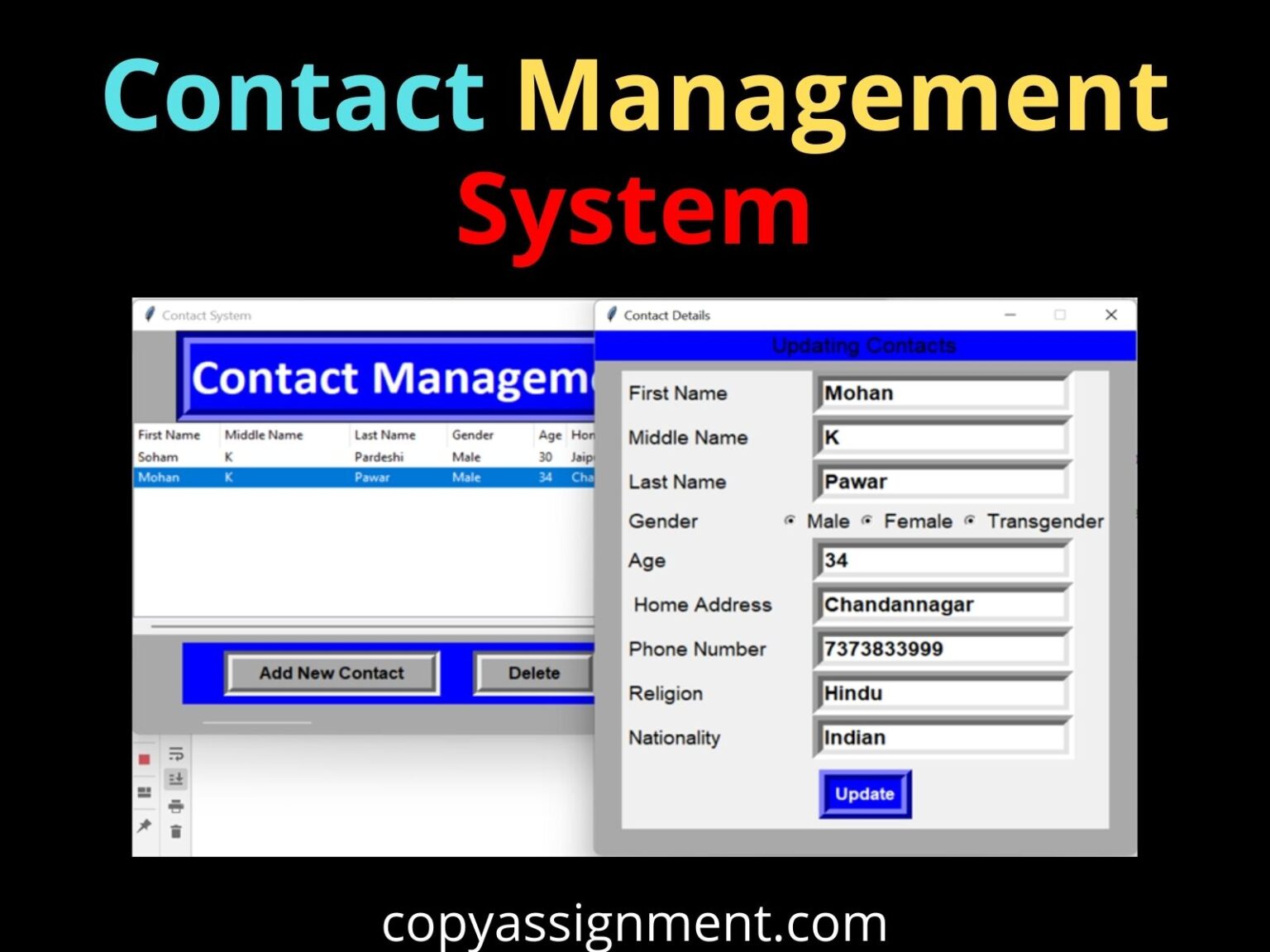 Contact Management System Project In Python Copyassignment 