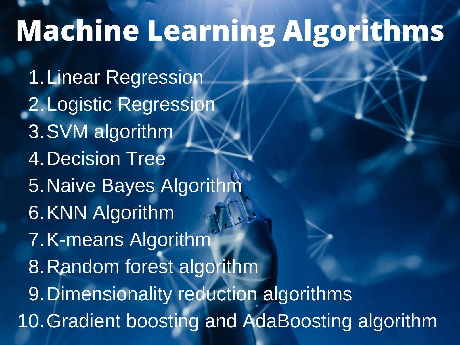 List Of Machine Learning Algorithms - CopyAssignment