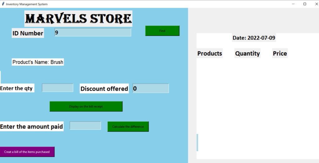 Inventory Management System Project In Python