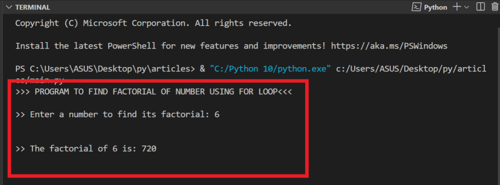 Factorial Programming In Python - CopyAssignment