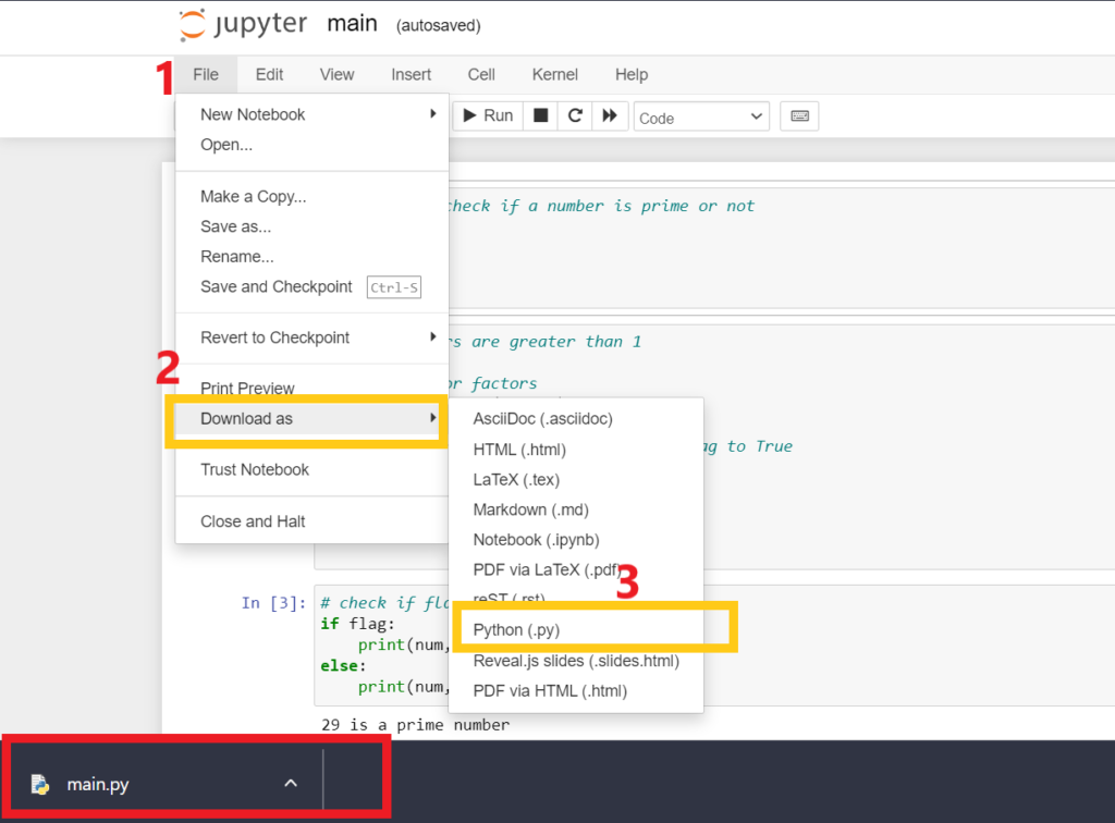 Convert ipynb to Python - Using Jupyter Notebook GUI