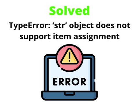 TypeError: ‘str’ object does not support item assignment