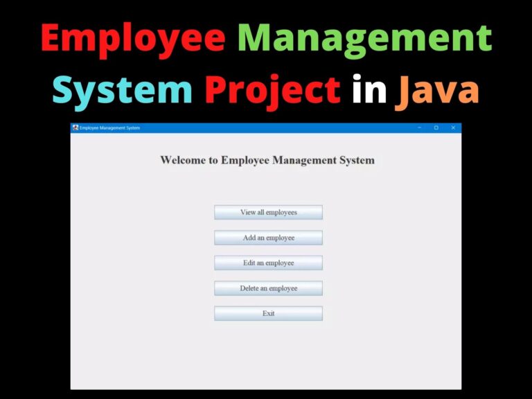 java project on employee management system