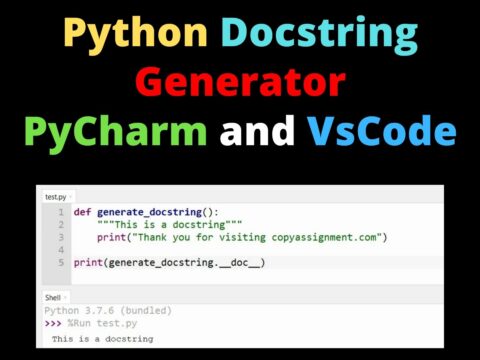 Python Docstring Generator | PyCharm and VsCode