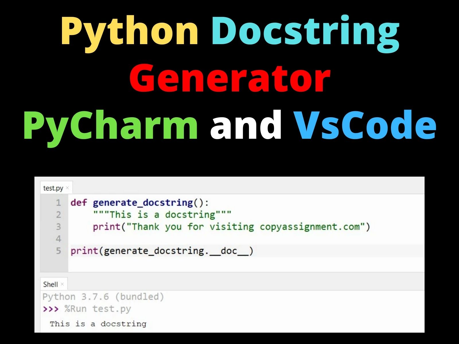 Python Docstring Generator PyCharm And VsCode CopyAssignment