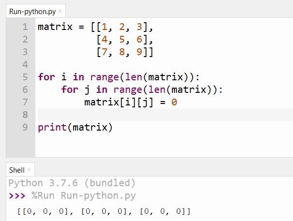 Replace Elements with Zeros in a matrix of List in Python | Assignment Expert