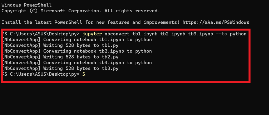 Convert ipynb to Python - Using nbconvert multiple files