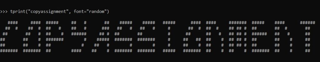 Output 1 for ASCII Art in Python
