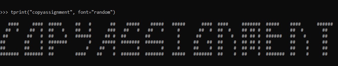 ASCII Art In Python With Art Library - CopyAssignment
