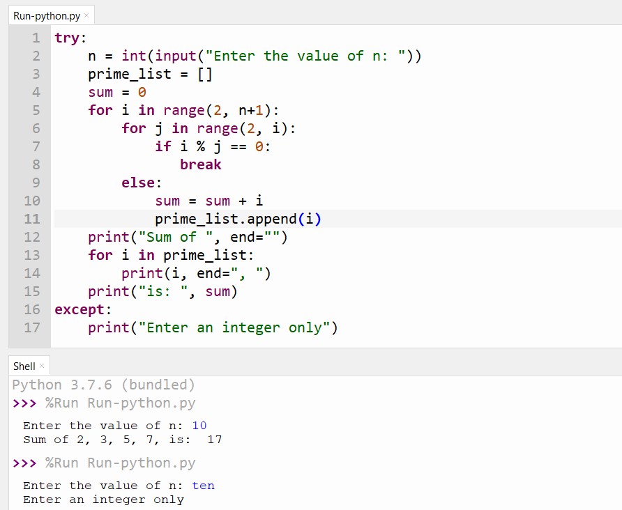 Sum of Prime Numbers in the Input in Python | Assignment Expert