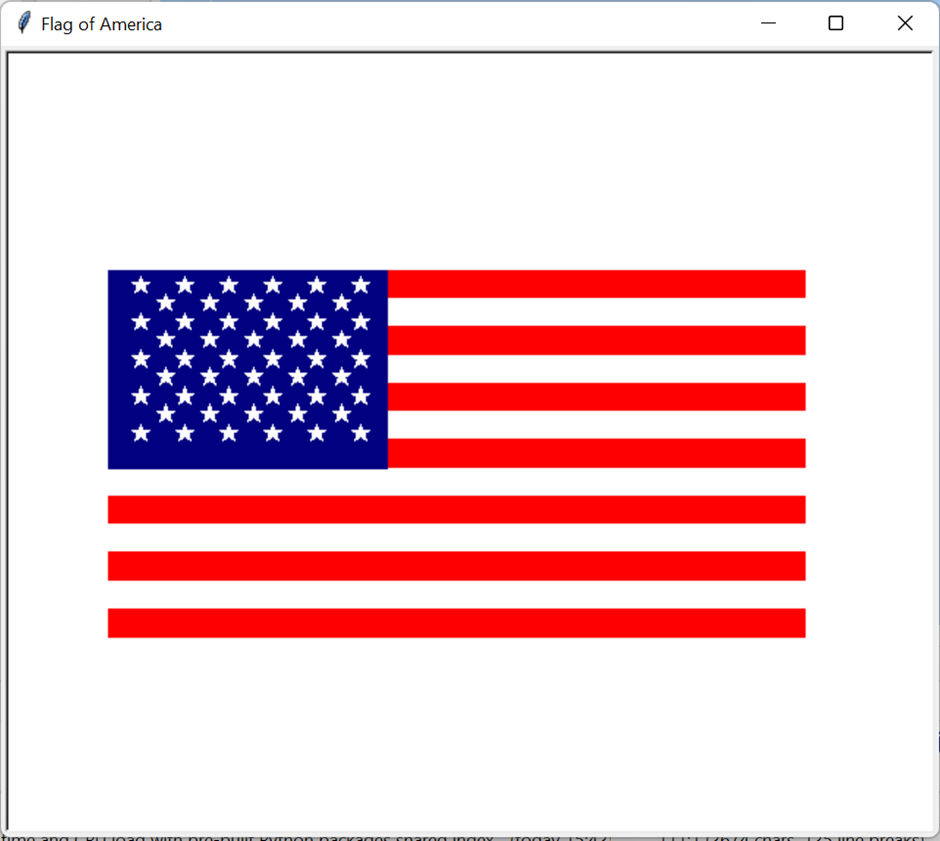 Output to Draw Flag of USA using Python Turtle