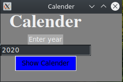 Calendar with Python Tkinter is a good idea for Tkinter Python Projects