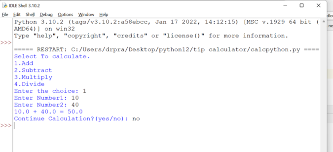 Calculator Program in Python | On Different IDEs – CopyAssignment