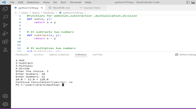 Calculator Program In Python | On Different IDEs - CopyAssignment