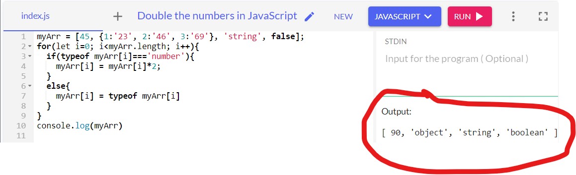 javascript assignment double