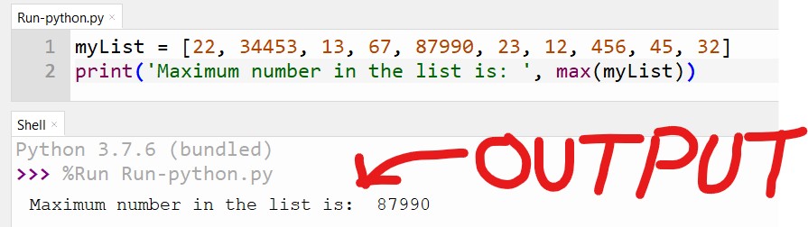 Largest Number in the list in Python