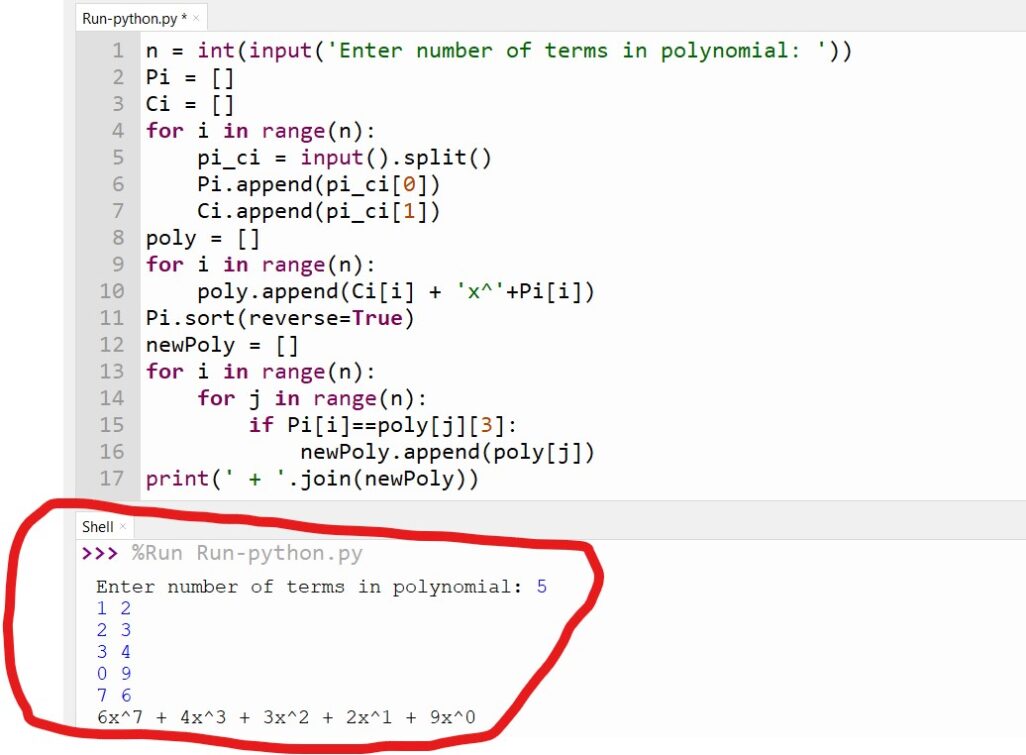 polynomial python assignment expert