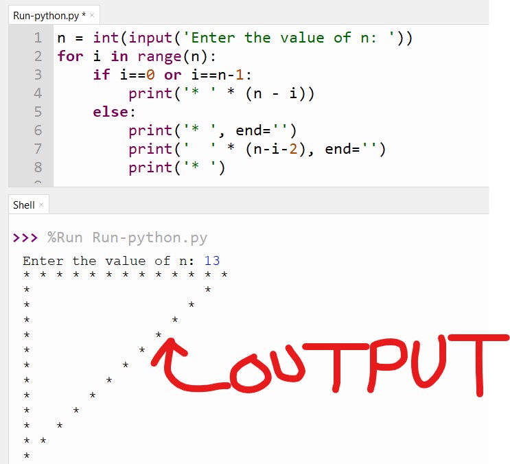 Right triangle in Python