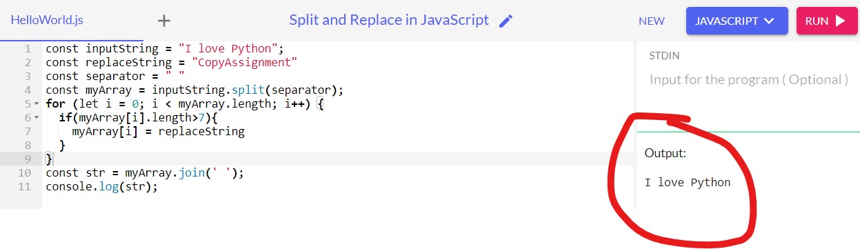 Split And Replace In JavaScript CopyAssignment