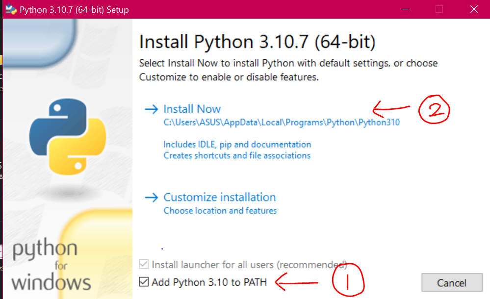 install python for ML in Visual Studio Code