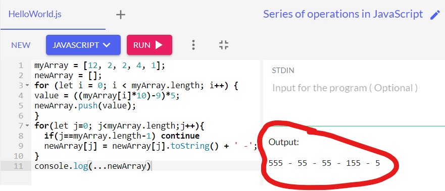 Output for Series of operations in JavaScript