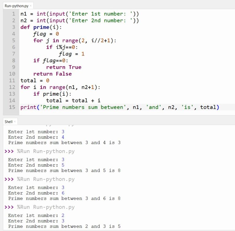 Sum Of Prime Numbers From M To N In Python - CopyAssignment