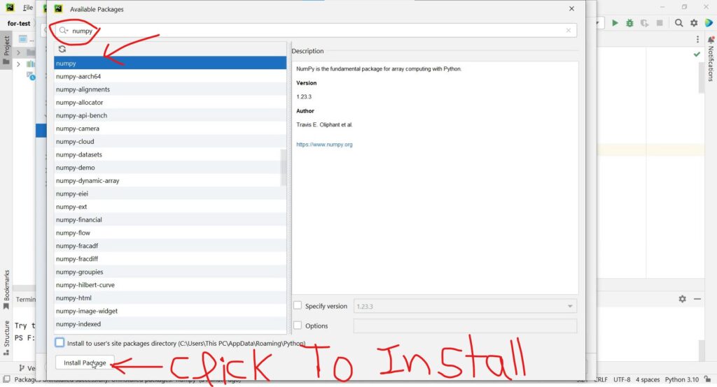 How To Install Numpy In Pycharm Terminal