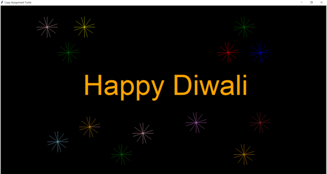Draw Happy Diwali in Python Turtle