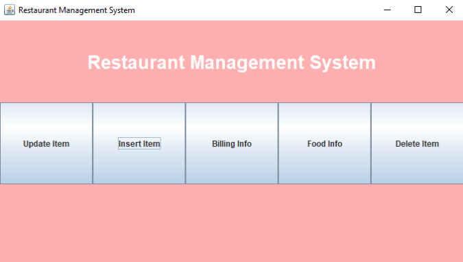 cafeteria management system project in java