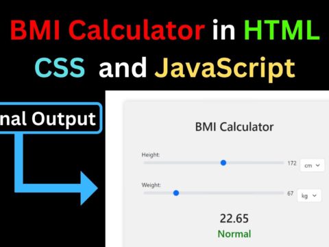 BMI Calculator in HTML CSS JavaScript