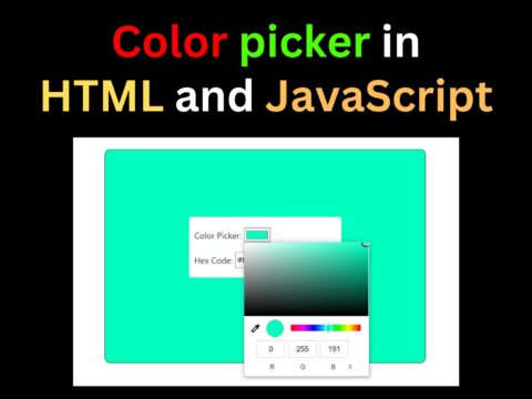 Color picker in HTML and JavaScript