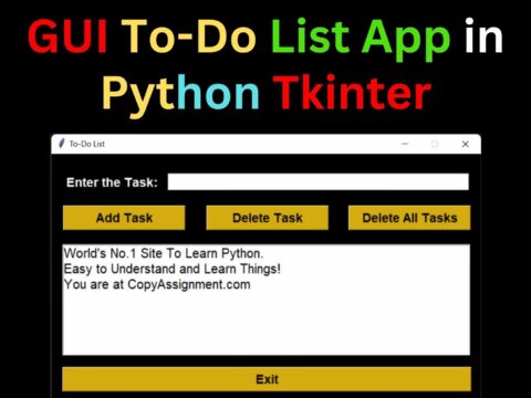 GUI To-Do List App in Python Tkinter