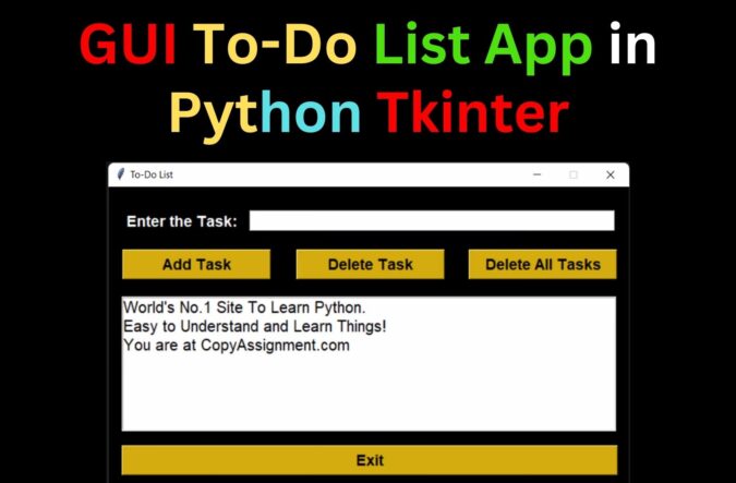 GUI To Do List App In Python Tkinter CopyAssignment