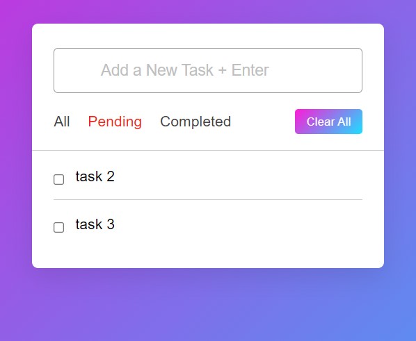 Output 3 for To-Do List in HTML CSS JavaScript