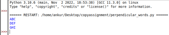 Perpendicular Words in Python – CopyAssignment