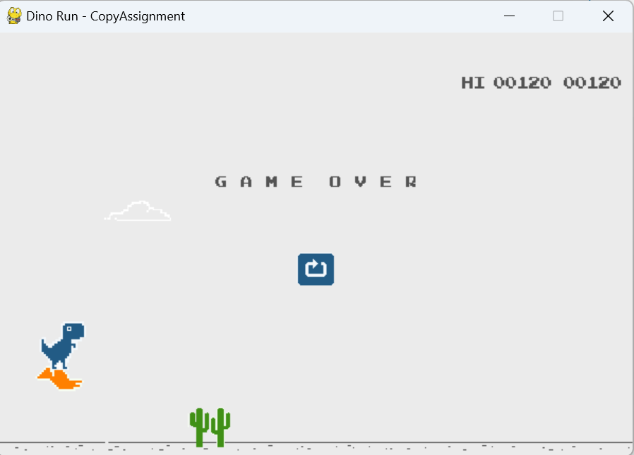 Automate Chrome Dino Game using Python - GeeksforGeeks