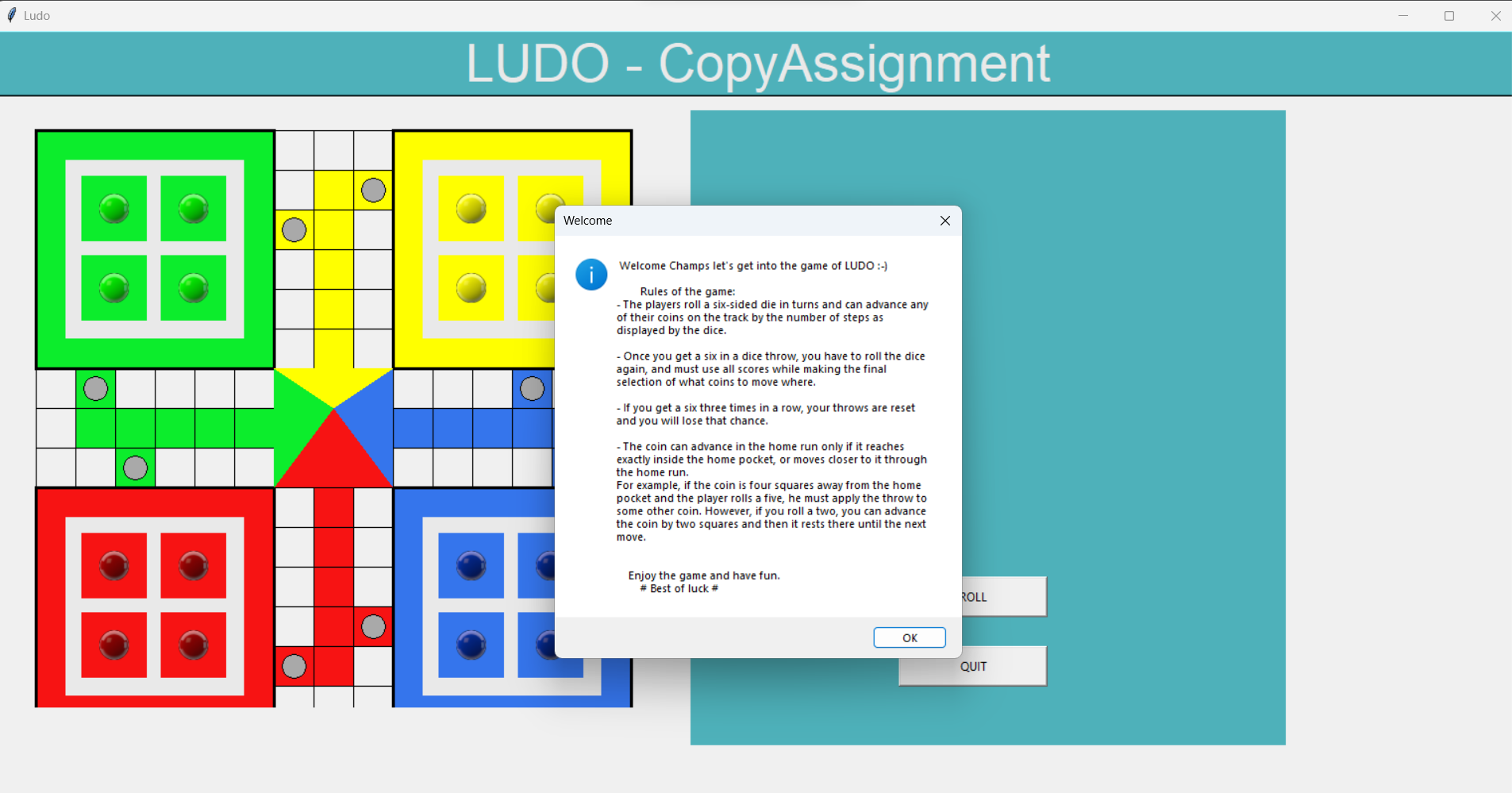 Ludo Game in Python – CopyAssignment