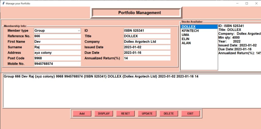 Portfolio Management System in Python – CopyAssignment