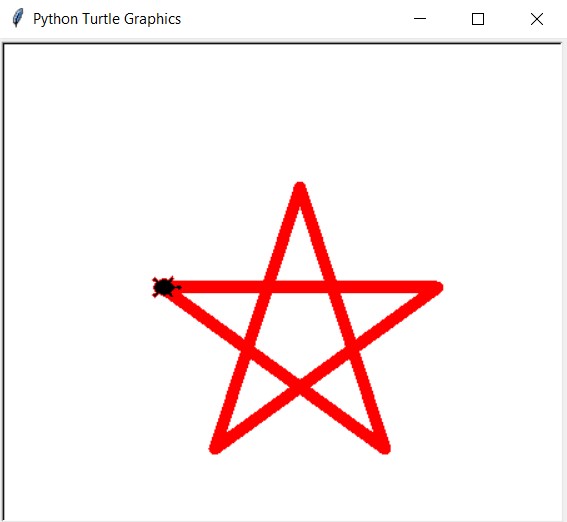 Python Turtle Star Python Turtle Star Below are some simple turtle commands that are important and used to create graphics using the turtle module in Python:
