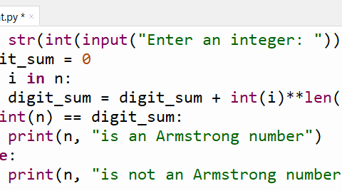 Python program Check Armstrong Number using for loop
