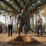 robot as chatgpt asking guy to go into grave