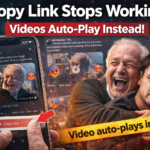 X app update bug where copy video link triggers auto-play instead of copying, shown on smartphone with frustrated user reaction